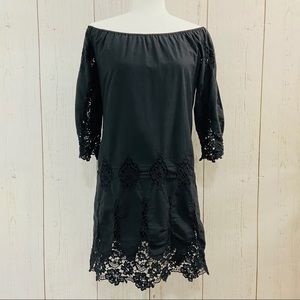 Black Lace Off The Shoulder Dress